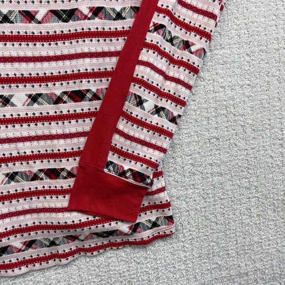 NWT Victoria's Secret Women Sleepwear Plaid Red V Neck Long Sleeve Pajama Top M - Picture 5 of 11